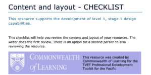 Content layout checklist