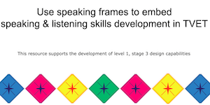 Use speaking frames to embed speaking and listening skills development